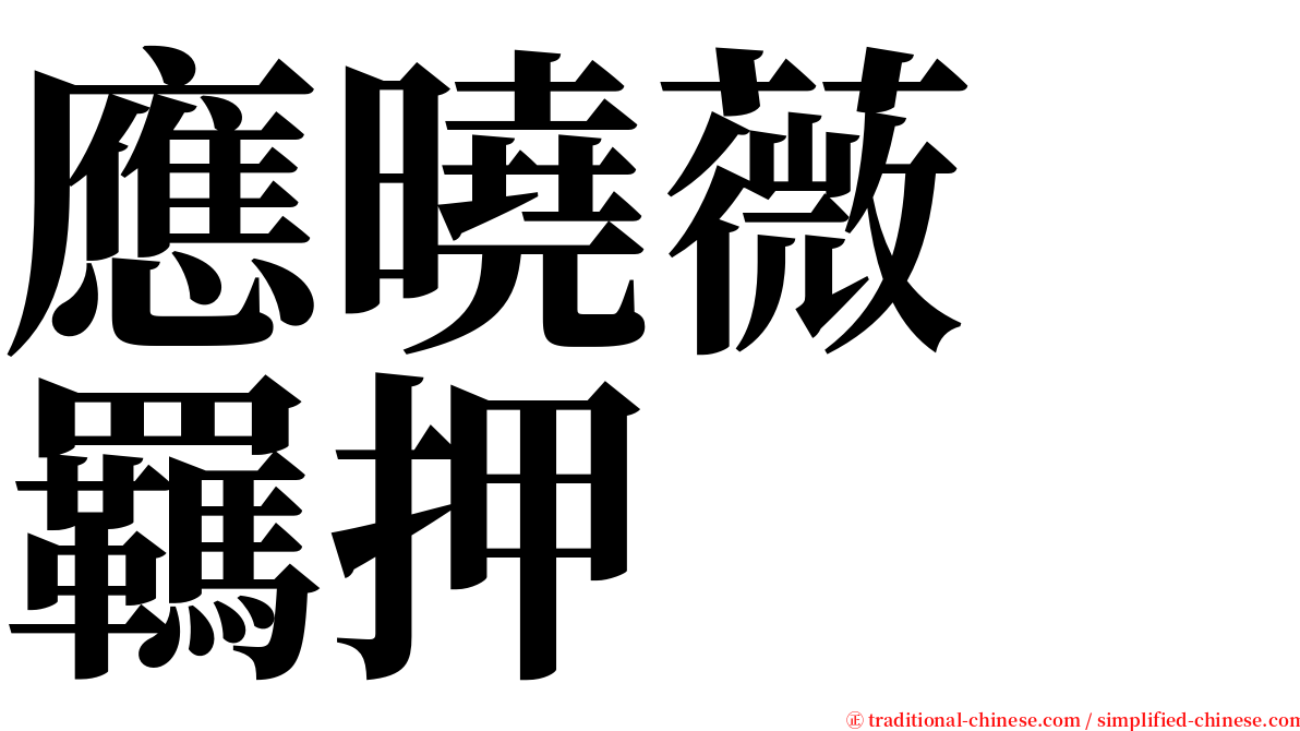 應曉薇　羈押 serif font